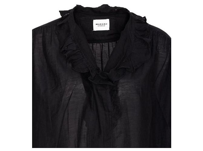 Isabel Marant Camicia con volant Nero - vista 7