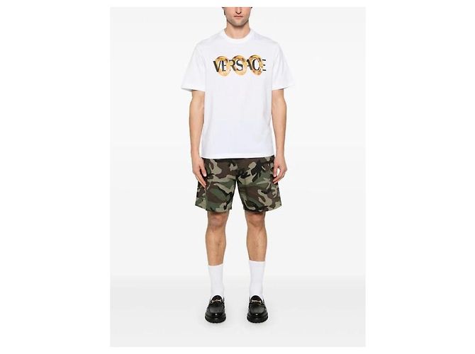 Versace Maxi Kettenlogo T-Shirt Weiß - Ansicht 5