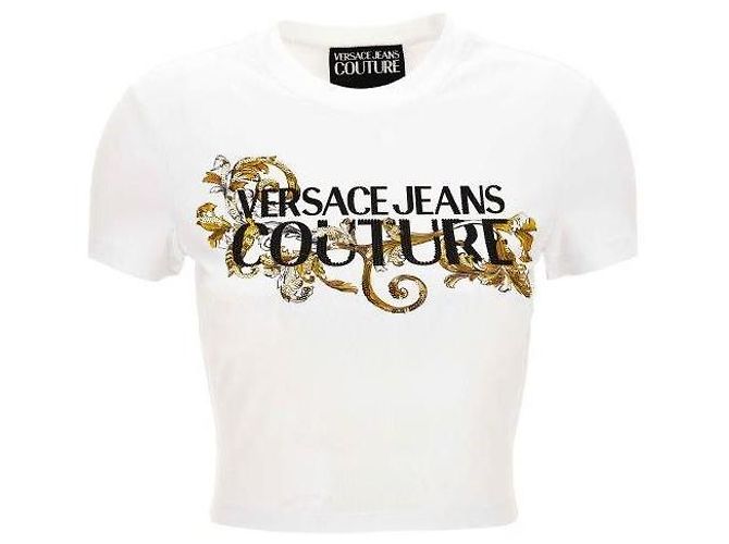 Versace Barock T-Shirt mit Kristallumriss - Ansicht 4