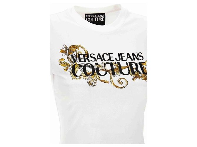 Versace Barock T-Shirt mit Kristallumriss - Ansicht 7
