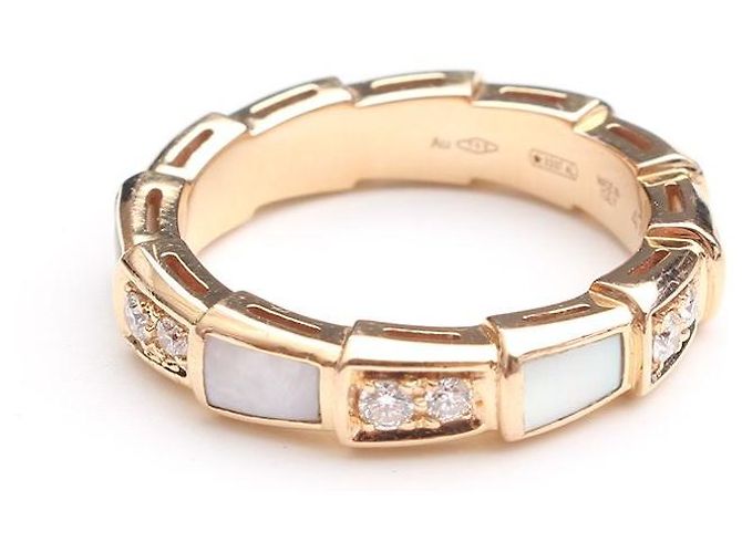Bulgari Anello Serpenti Viper in oro rosa con diamanti - vista 2