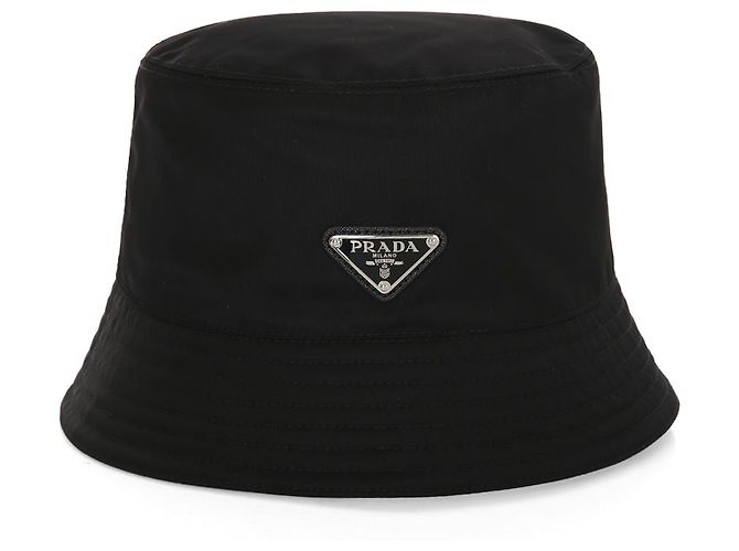 Prada Cappello bucket nero in Re-Nylon con logo in metallo - vista 2