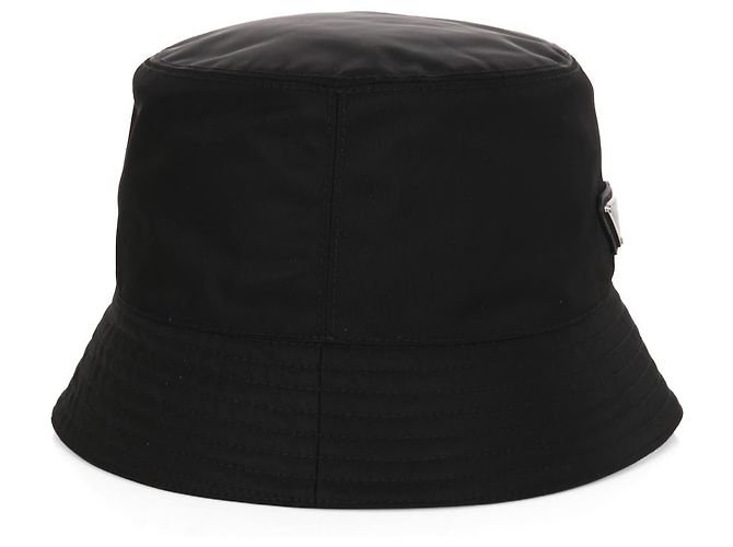 Prada Cappello bucket nero in Re-Nylon con logo in metallo - vista 4