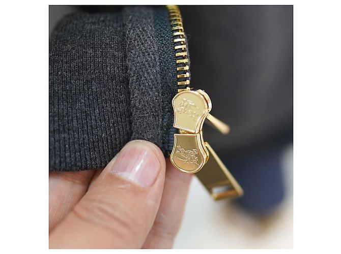Burberry Felpa con cappuccio e zip in cotone carbone logo cavallo Marrone - vista 15