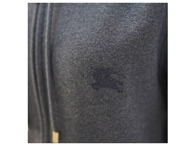 Burberry Felpa con cappuccio e zip in cotone carbone logo cavallo Marrone - vista 8