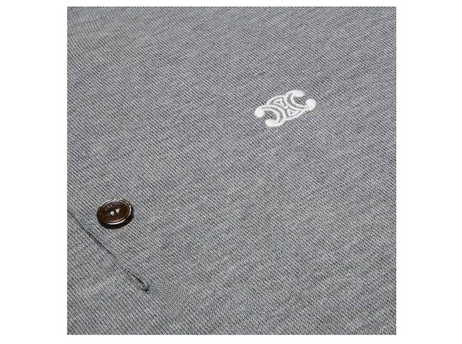 Céline Fine Cotton Polo Sweater Medium Grey Brown - view 4