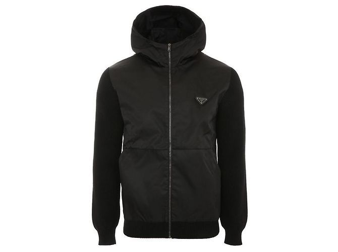 Prada Cashmere Wool Nylon Jacket Black - view 2