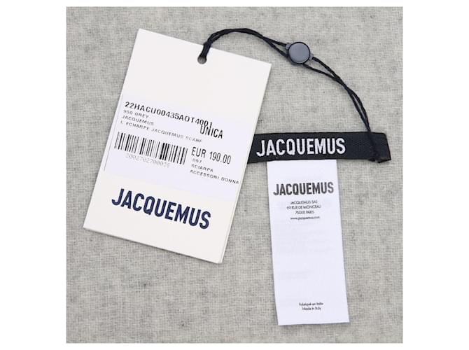 Jacquemus Sciarpa in lana con frange logo Marrone - vista 5