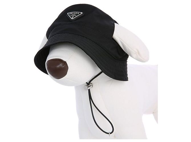 Prada Cappello bucket in nylon per animali Nero - vista 4