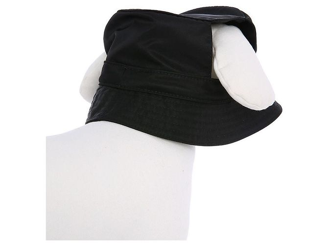 Prada Cappello bucket in nylon per animali Nero - vista 5