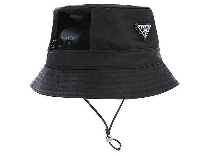 Prada Cappello bucket in nylon per animali Nero - vista 6