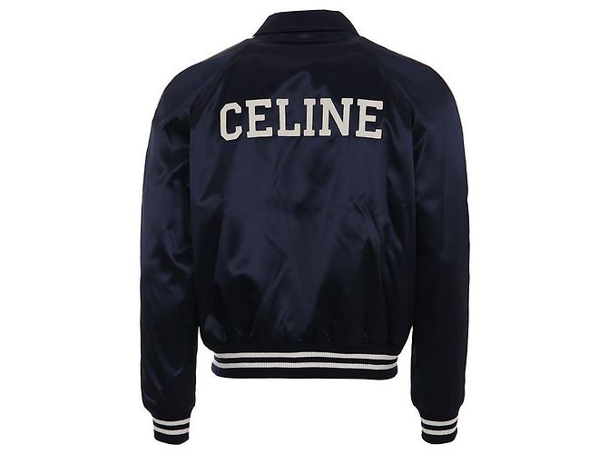 Céline Jaqueta de nylon satin Teddy Azul - vista 6