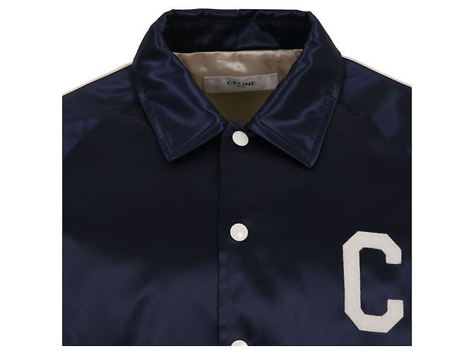 Céline Jaqueta de nylon satin Teddy Azul - vista 7