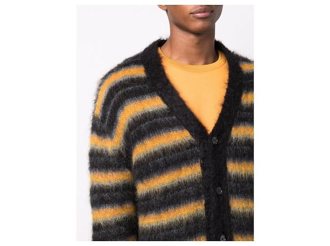 Marni Schwarzer Streifen-Mohair-Cardigan Mehrfarben - Ansicht 5