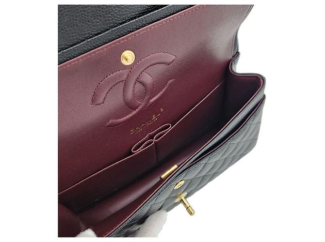 Chanel Borsa a Spalla Media Caviar Classic Flap Nera Nero - vista 7