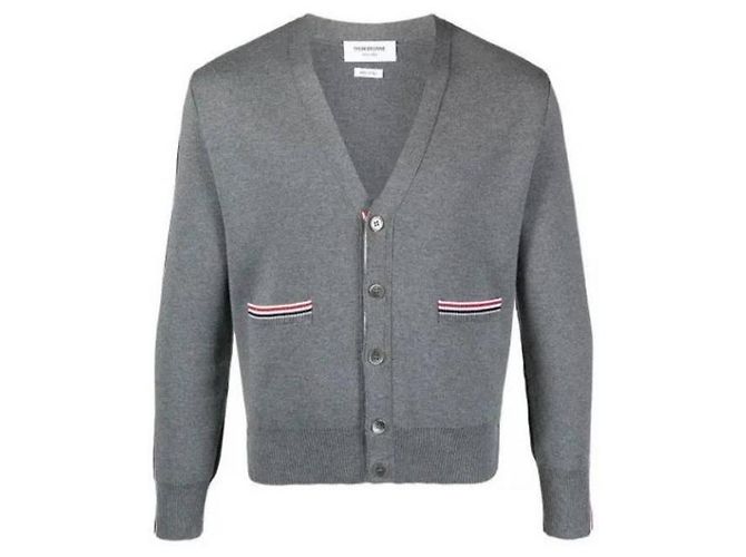 Thom Browne Milano-Pullover mit RWB-Intarsienbesatz an der Seite Braun - Ansicht 5