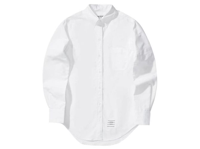Thom Browne Camicia classica in cotone Oxford Bianco - vista 4