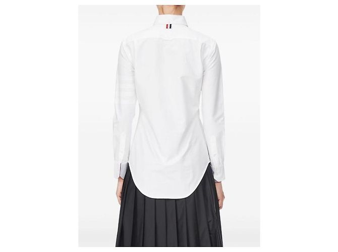 Thom Browne Camicia classica in cotone Oxford Bianco - vista 6