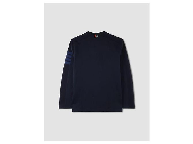 Thom Browne Cotton Bar T-Shirt Blau - Ansicht 5