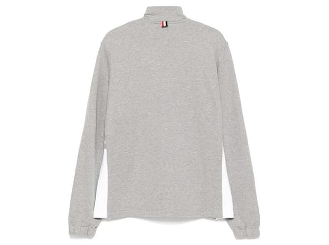 Thom Browne Pullover classico in jersey con mezza zip Marrone - vista 6