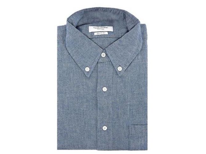 Thom Browne Camisa Bar de chambray Azul - vista 4