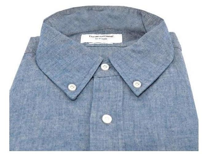 Thom Browne Camisa Bar de chambray Azul - vista 5