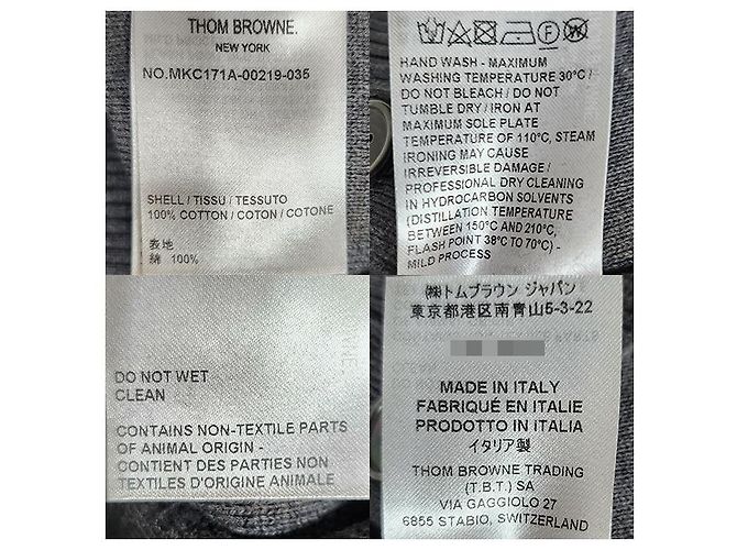 Thom Browne Milano Stitch Overbrand Bar Cardigan Mittelgrau Braun - Ansicht 22