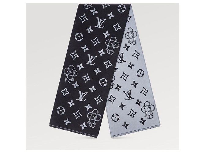 Louis Vuitton Sciarpa in Lana Monogram Vivienne Grigio Scuro Marrone - vista 2