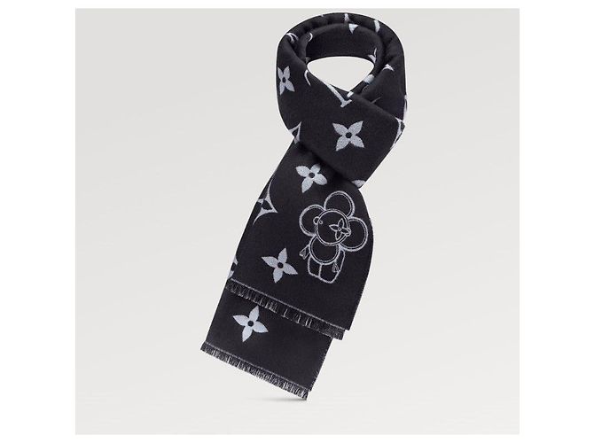 Louis Vuitton Sciarpa in Lana Monogram Vivienne Grigio Scuro Marrone - vista 4