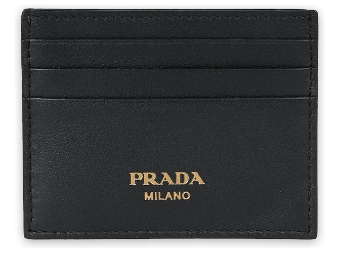 Prada Cartera de metal con logo dorado Negro - vista 2