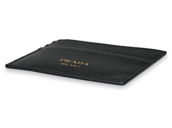 Prada Cartera de metal con logo dorado Negro - vista 4