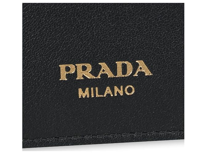 Prada Cartera de metal con logo dorado Negro - vista 5