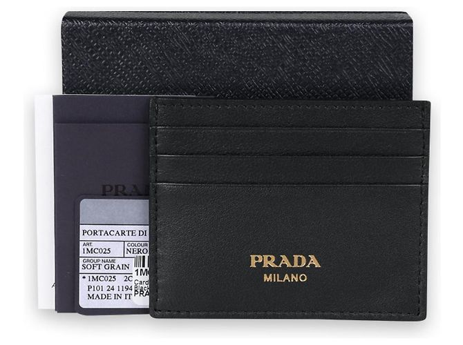 Prada Cartera de metal con logo dorado Negro - vista 8