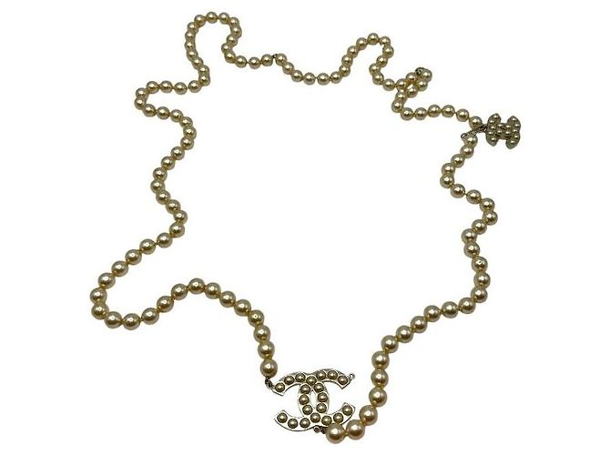 Chanel Collana lunga in perle con metallo dorato D'oro - vista 6