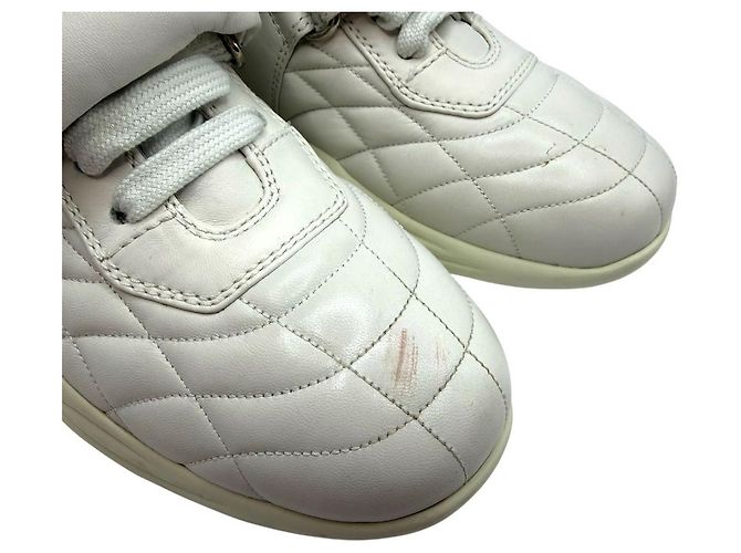 Miu Miu Sneakers alte da donna in nappa con Velcro Bianco - vista 6