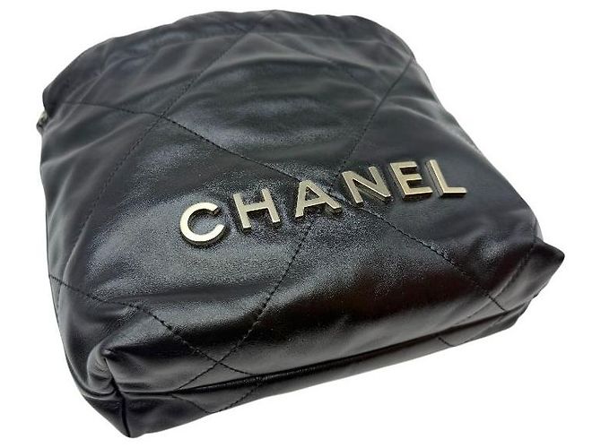 Chanel Mini borsa hobo in pelle di vitello lucida argento nero - Ansicht 5