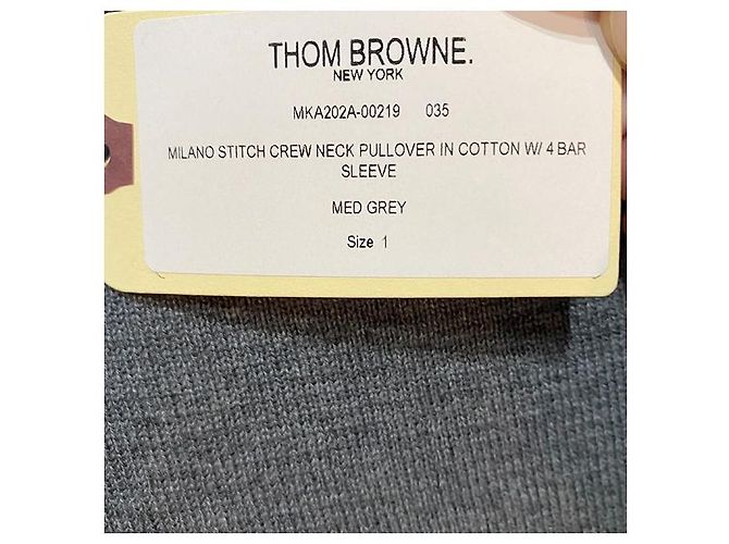 Thom Browne Milano Streifenstrick in Mittelgrau Braun - Ansicht 7