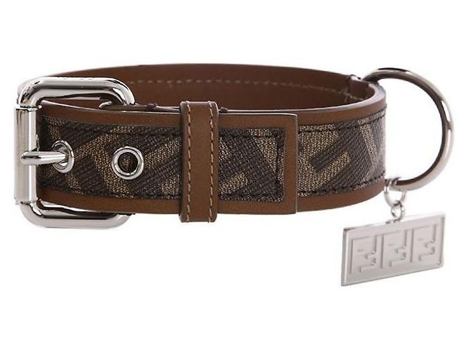 Fendi Collare marrone per animali domestici con targhetta Multicolore - vista 5