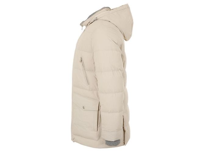 Brunello Cucinelli Taft-Hooded-Padding-Jacke Weiß - Ansicht 4