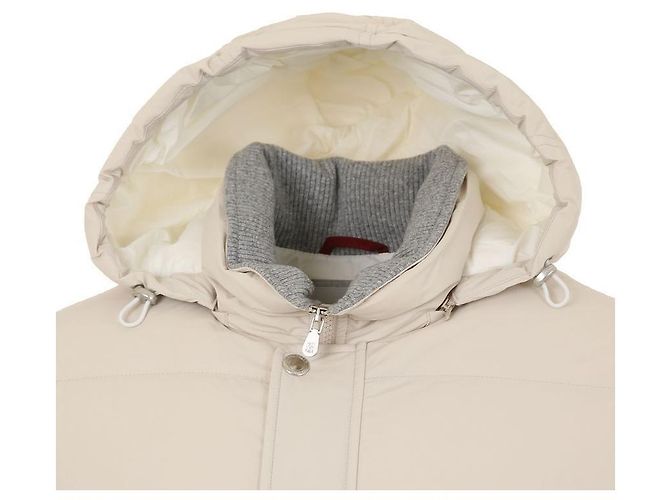 Brunello Cucinelli Taft-Hooded-Padding-Jacke Weiß - Ansicht 7