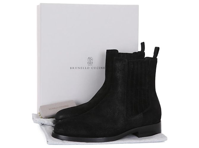 Brunello Cucinelli Suede Chelsea Boots Black - view 12