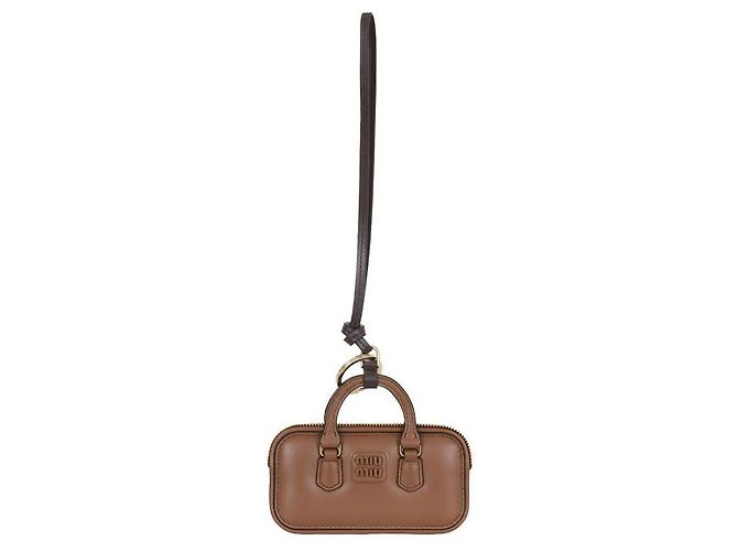 Miu Miu Portachiavi in pelle Arcady Cognac Multicolore - vista 2