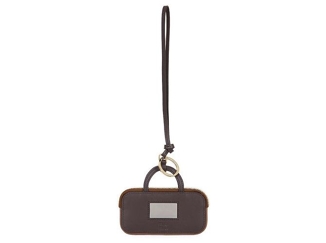 Miu Miu Portachiavi in pelle Arcady Cognac Multicolore - vista 3