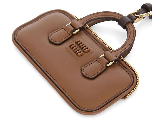 Miu Miu Portachiavi in pelle Arcady Cognac Multicolore - vista 4