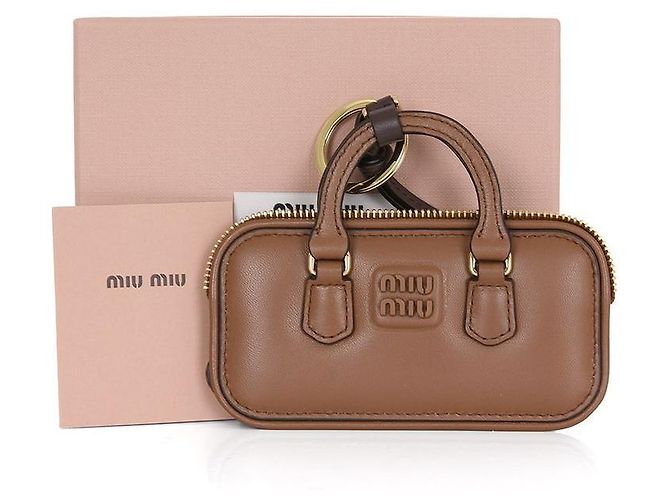 Miu Miu Portachiavi in pelle Arcady Cognac Multicolore - vista 6