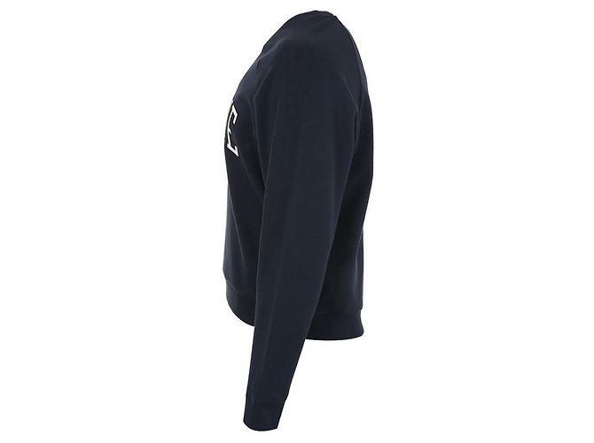 Céline Regulärer Baumwoll-Fleece-Sweatshirt mit Logo Blau - Ansicht 4