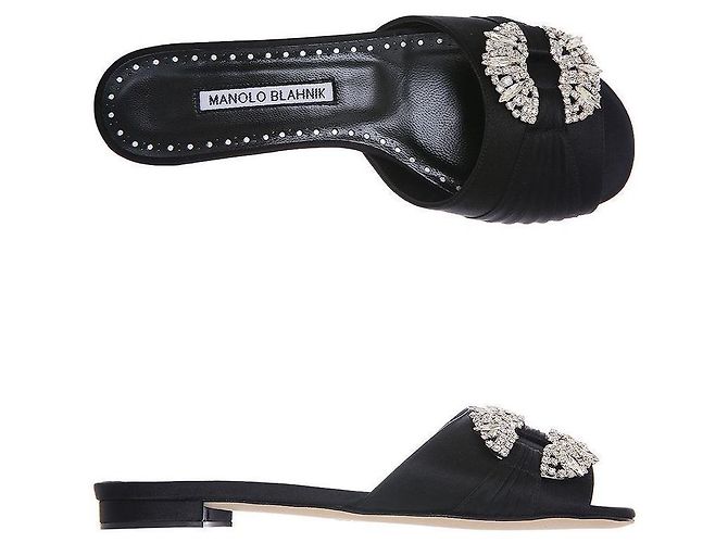 Manolo Blahnik Sandali Gioiello BLCK PRALINA Nero - vista 3