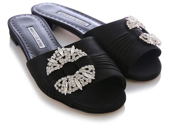 Manolo Blahnik Sandali Gioiello BLCK PRALINA Nero - vista 5