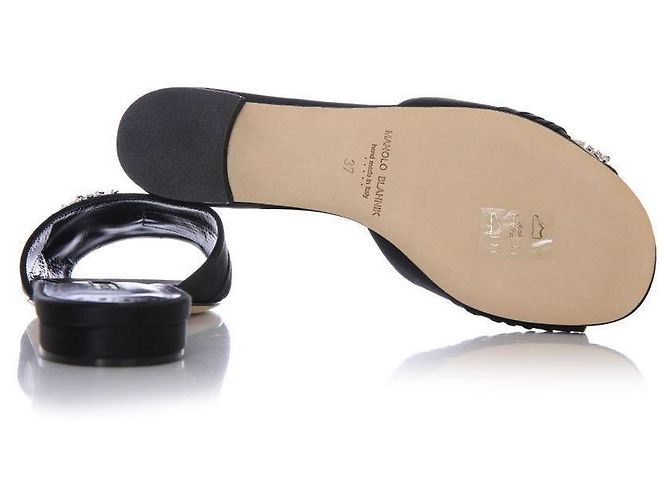 Manolo Blahnik Sandali Gioiello BLCK PRALINA Nero - vista 7