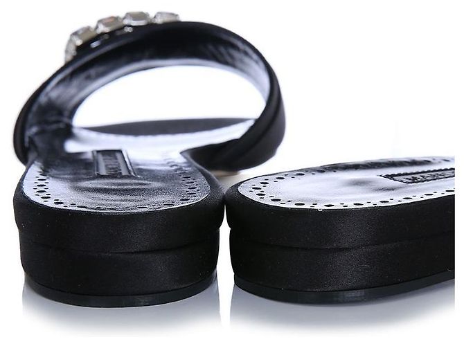 Manolo Blahnik Sandali BLCK RAMIFLAT Nero - vista 11